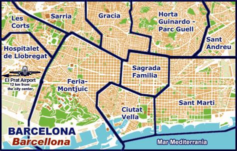 JLed Tech Turistico Mapa Barrios Barcelona Mapas De Barcelona