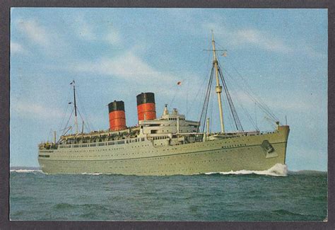 Rms Mauretania Ocean Liner Postcard 1940s