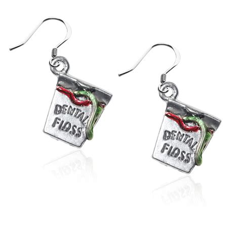 Whimsical Gifts Dental Floss Charm Earrings in Silver | Charm earrings, Dental gifts, Whimsical ...