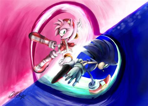 Sonic And Amy Sonic And Amy Fan Art 29284300 Fanpop