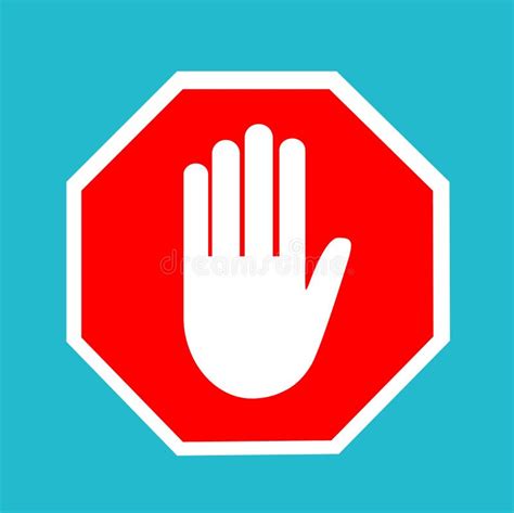 No Entry Hand Sign On White Stock Vector Illustration Of Passage