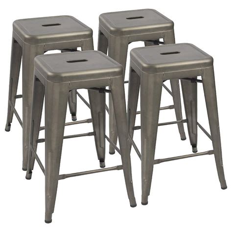 Backless bar stools are the perfect choice. Walnew Indoor-Outdoor 24 Inches Metal Stackable High ...