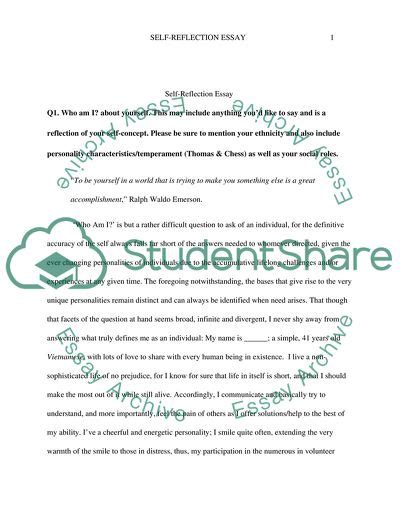 Writing the best reflection paper and how to do it. SELF-REFLECTION Essay Example | Topics and Well Written ...