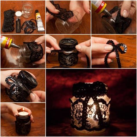 How To Make Lace Decorated Candle Holder Step By Step Diy Tutorial