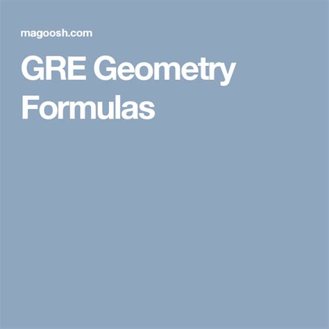 Gre Geometry Formulas Geometry Formulas Gre Math Gre
