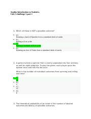 Sophia Introduction To Statistics Unit Challenge Part Docx