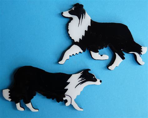 Border Collie Pin Magnet Or Ornament Free Shipping Color Etsy