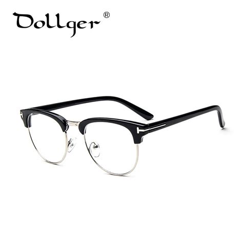 Vintage Metal Clear Lens Glasses Frame Semi Rimless Glasses Clear Optical Spectacle Eyeglasses