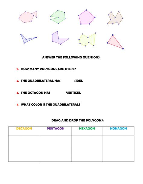 classification  polygons worksheet