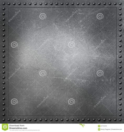 Scratched Metal Background With Rivets Stock Illustration