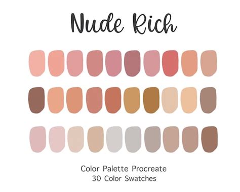 Procreate Color Palette Nude Rich Color Swatches Instant Etsy