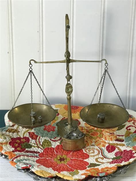 Antique Brass Scale Hanging Brass Scale Office Decor Etsy Vintage