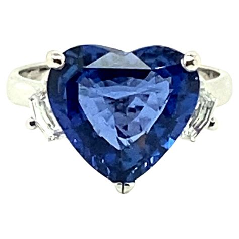 Heart Shaped Ceylon Sapphire Ring At 1stdibs