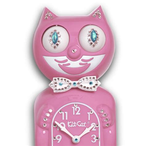Jewelled Flamingo Kit Cat Clock Canadian Clock Company