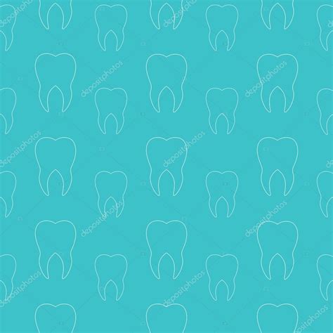 White Teeth On A Blue Background Vector Dental Seamless Pattern Stock