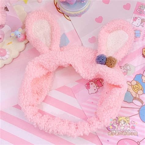 Fuzzy Bunny Hair Band Headband Cute Kawaii Fashion Ddlg Playground