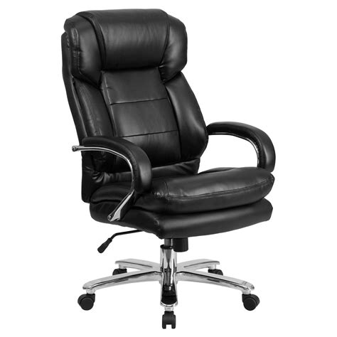 Black Leathersoft Swivel Executive Desk Chair With Wheels