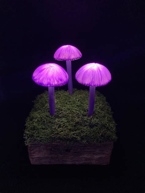 Purple Glow Mushroom Lamp Gothic Lamp Led Psychedelic Lamp Etsy Uk