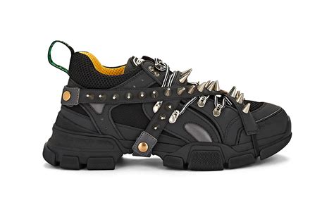 Gucci Flashtrek Spiked Canvas Sneakers Black Hypebeast