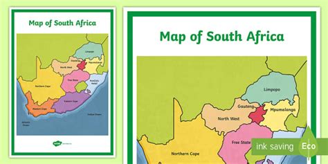Map Of South Africa Display Poster Teacher Made Twinkl