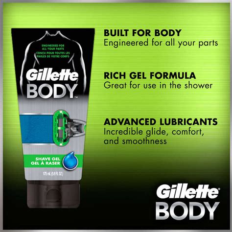 Gillette Body Mens Shave Gel 59 Fl Oz Beauty