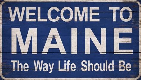 Welcome To Maine Welcome Sign Wood Rustic State Signs Wooden Etsy