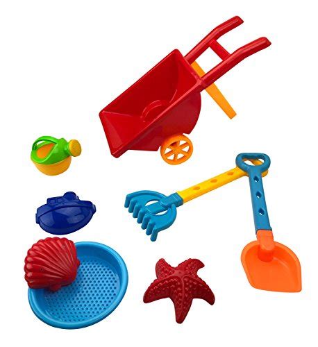 Beach Wheelbarrow Wagon Toy Set For Kids With Sand Shovel And Sifting