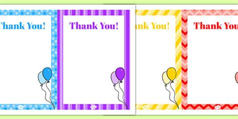 Th Birthday Party Thank You Notes Teacher Made Twinkl