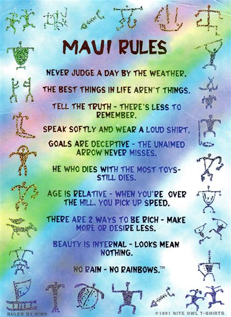maui rules hawaiian quotes hawaii quotes hawaiian words and meanings