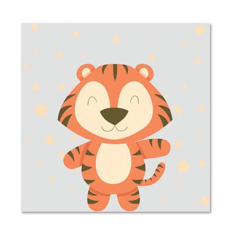 Slike Na Platnu Dječje Slike Tigar Crtež Etic Digitalna Tiskara