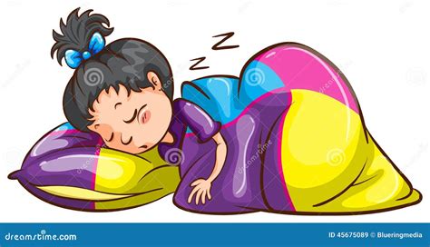 Una Niña Que Duerme A Fondo Ilustración Del Vector Ilustración De