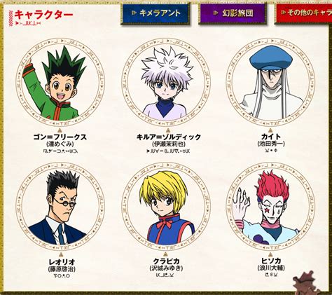 Hunter X Hunter Characters Names - Hunter x Hunter Fansite: Character Visual Preview of Main Charcters