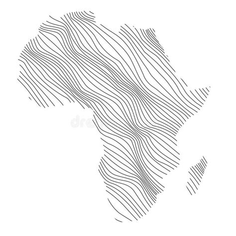 Abstract Map Of Africa Vector Illustration Of Striped Map Stock