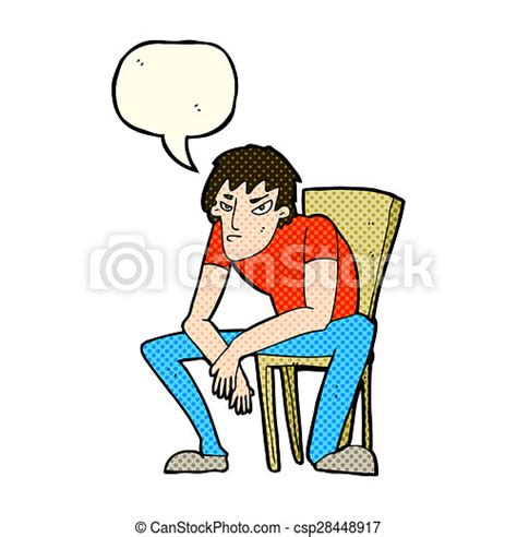 Cartoon Dejected Man With Speech Bubble Canstock