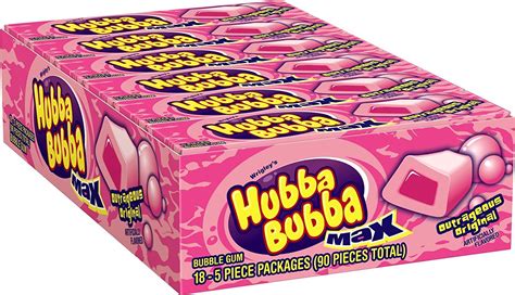 Hubba Bubba Max Bubble Gum Original 5 Piece Packs Pack Of 36