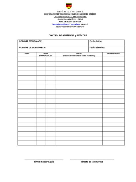 Control De Asistencia Y BitÁcora 1 Pdf Informática