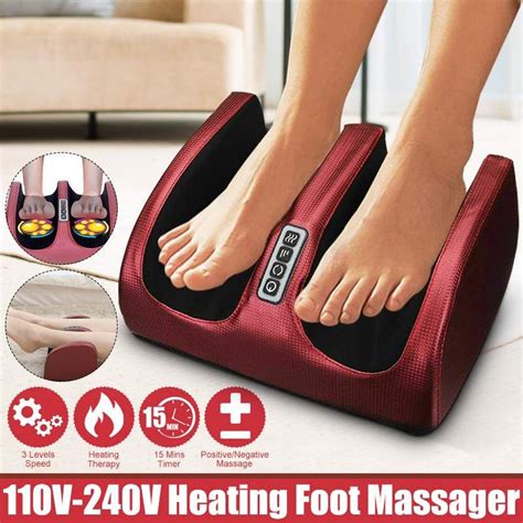 Electric Foot Massager Heating Therapy Hot Compression Shiatsu Kneading Roller Muscle Relaxation
