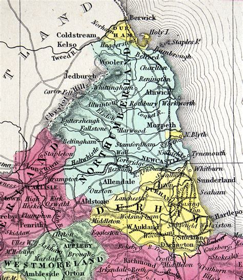 Map Of England C 1850 Cowperthwait M 13849 000 Antique