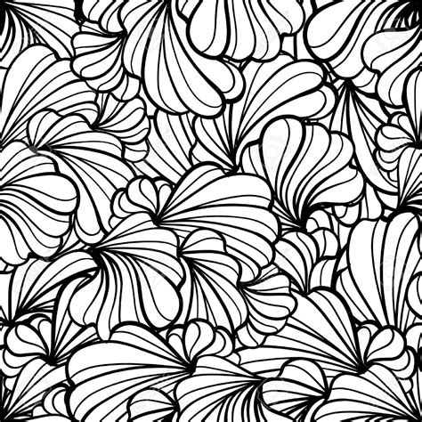 Abstract Black And White Floral Shapes Vector Seamless Pattern Royalty