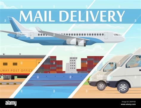 Mail Delivery Post Logistics And Freight Transportation Service Vector