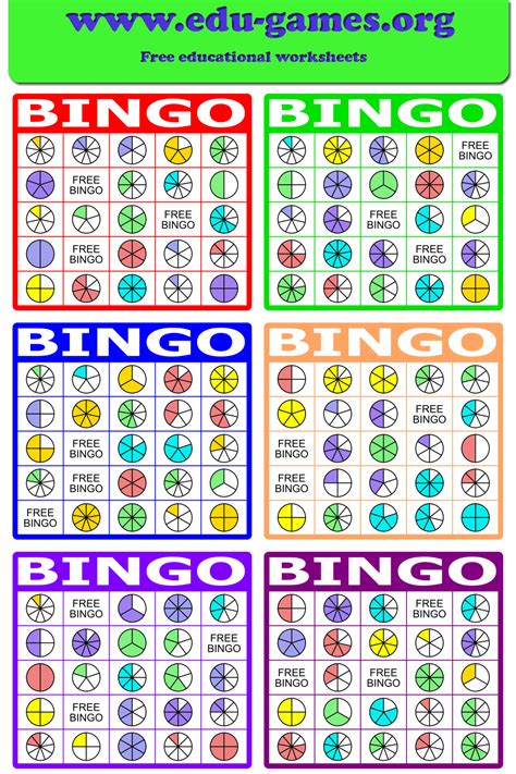 Fraction Bingo Free Printable Pdf Bingo Cards