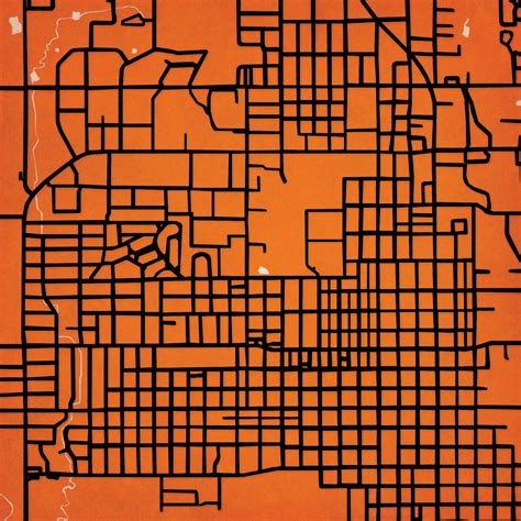 Oklahoma State University Campus Map Art City Prints