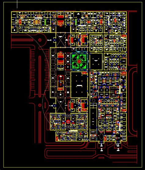 Industrial Plant Ground Floor Plan Layout Cad Template Dwg
