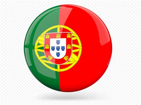 Portuguese Portugal Glossy Round Flag Icon Png Citypng