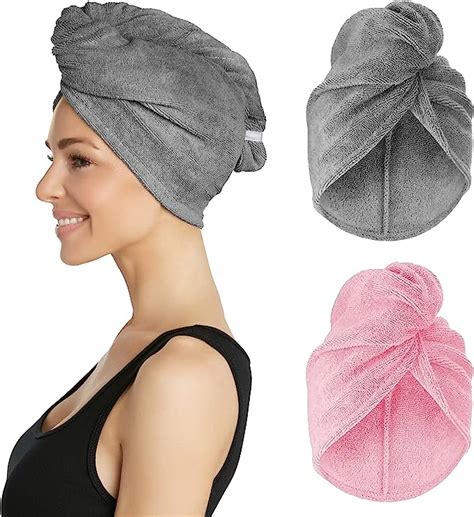 Turbie Twist Microfiber Hair Towel Wrap For Women And Men 2 Pack