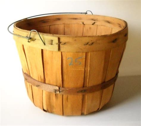 Vintage Wooden Fruit Basket Etsy