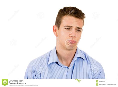 Really Unhappy Man Pouting And About To Cry Royalty Free Stock Image ...