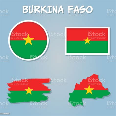 Burkina Faso Flaggensammlung Flaggen Und Umriss Des