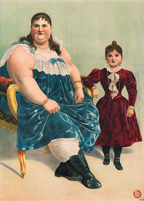 Fat Lady And Little Person Vintage Circus Lithograph 1898 Painting By War Is Hell Store Pixels