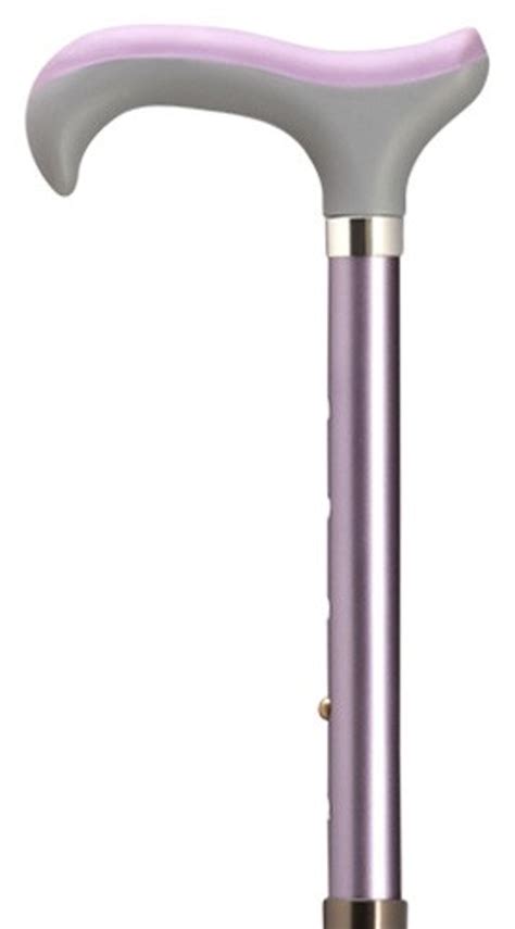 Ladies Soft Grip Handle Slim Adjustable Walking Cane Lilac Exquisite